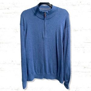 Daniel Cremieux Mens 1/4 Zip Pullover Size XL Light Blue
